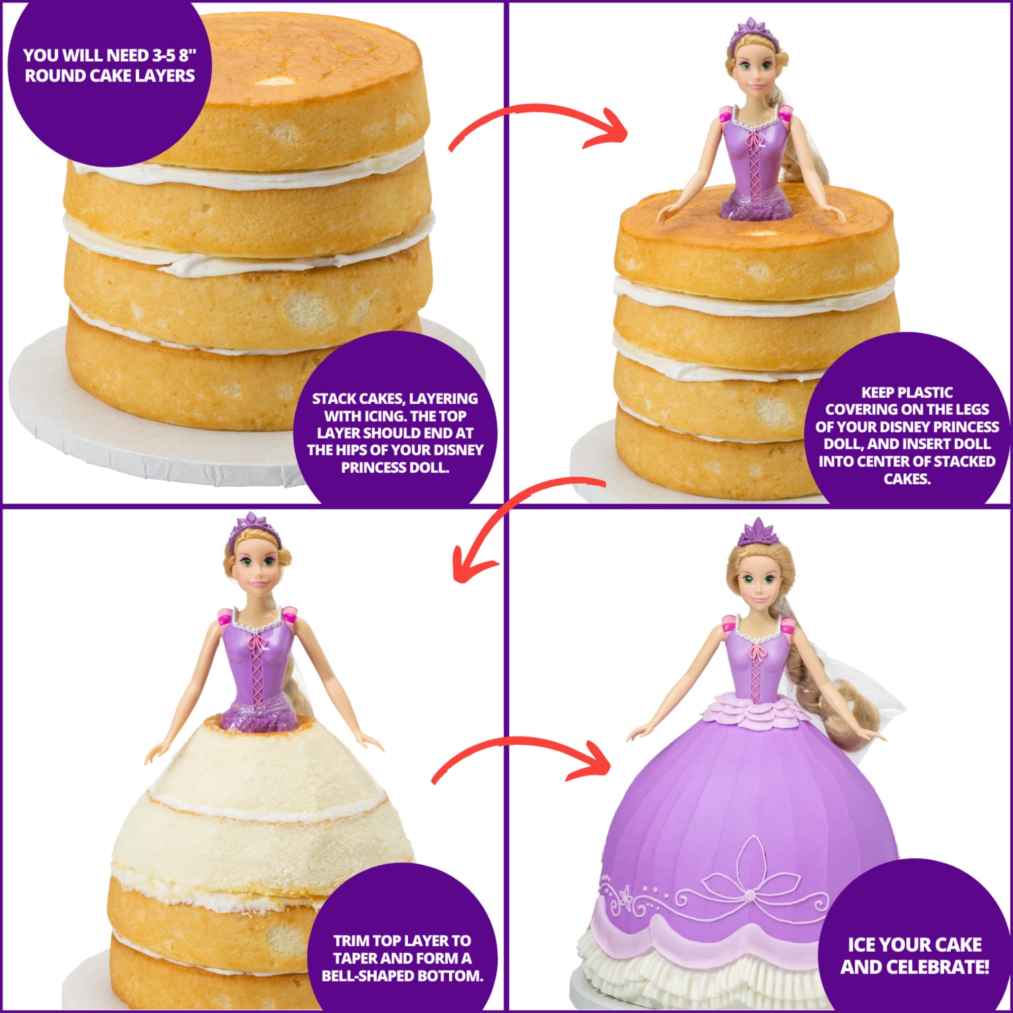 DecoPac Disney Princess Doll Signature Cake DecoSet Cake Topper, Ariel, 11" - Image 4
