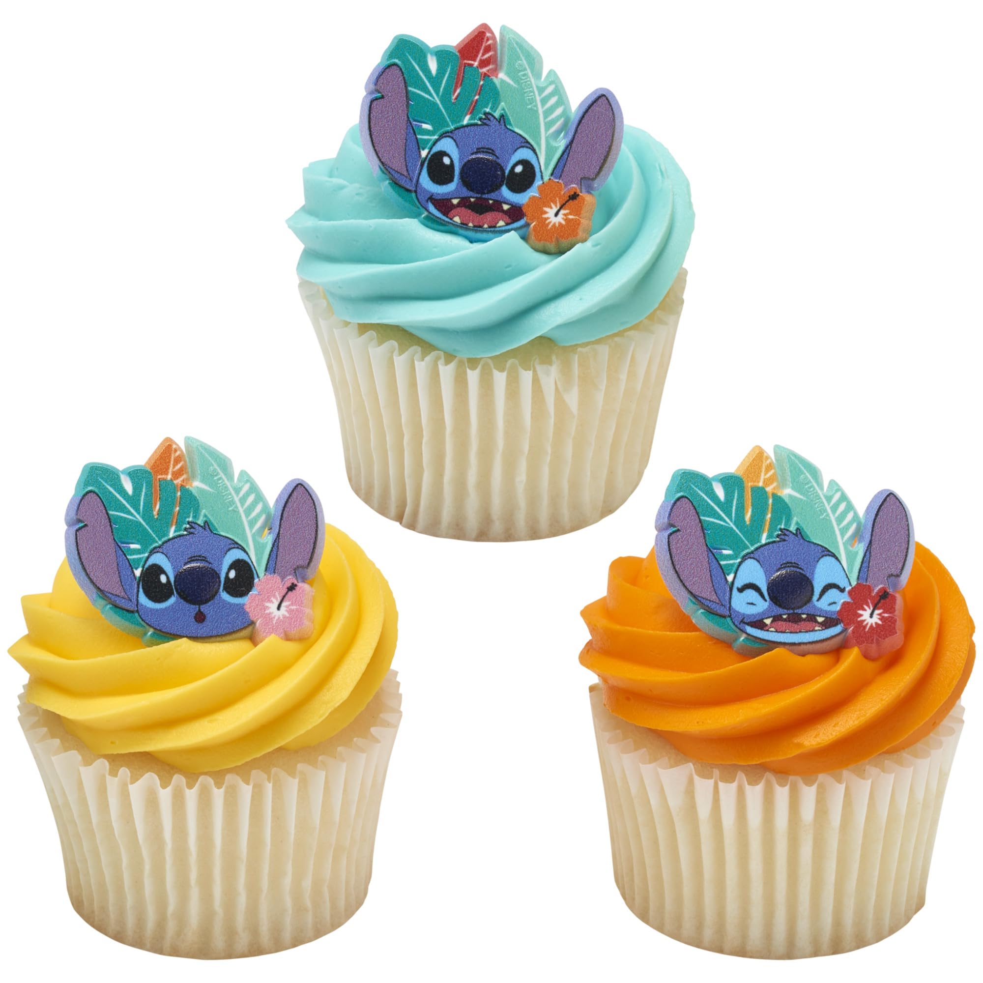 DecoPac Disney's Stitch 'Ohana Cupcake Rings, 24 Lilo & Stitch Cupcake Decorations For Birthday Parties & Celebrations, Food Safe Cake Toppers – 24 Pack - Image 5