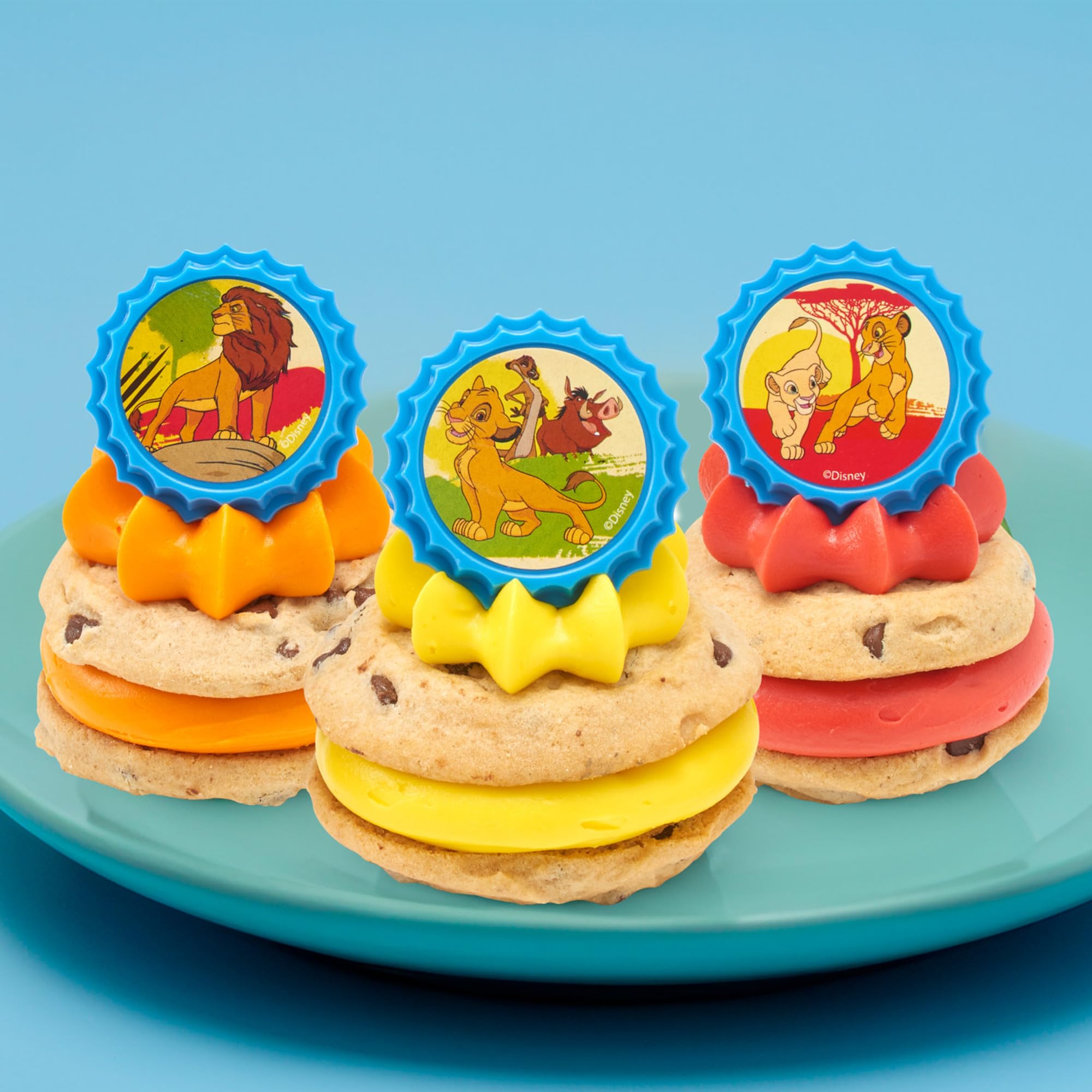 DecoPac Lion King Cupcake Rings, 24 Disney's The Lion King Cupcake Decorations Featuring Simba, Timon, Pumbaa, & Nala, For Birthday Parties & Celebrations, Food Safe Cake Toppers – 24 Pack - Image 3
