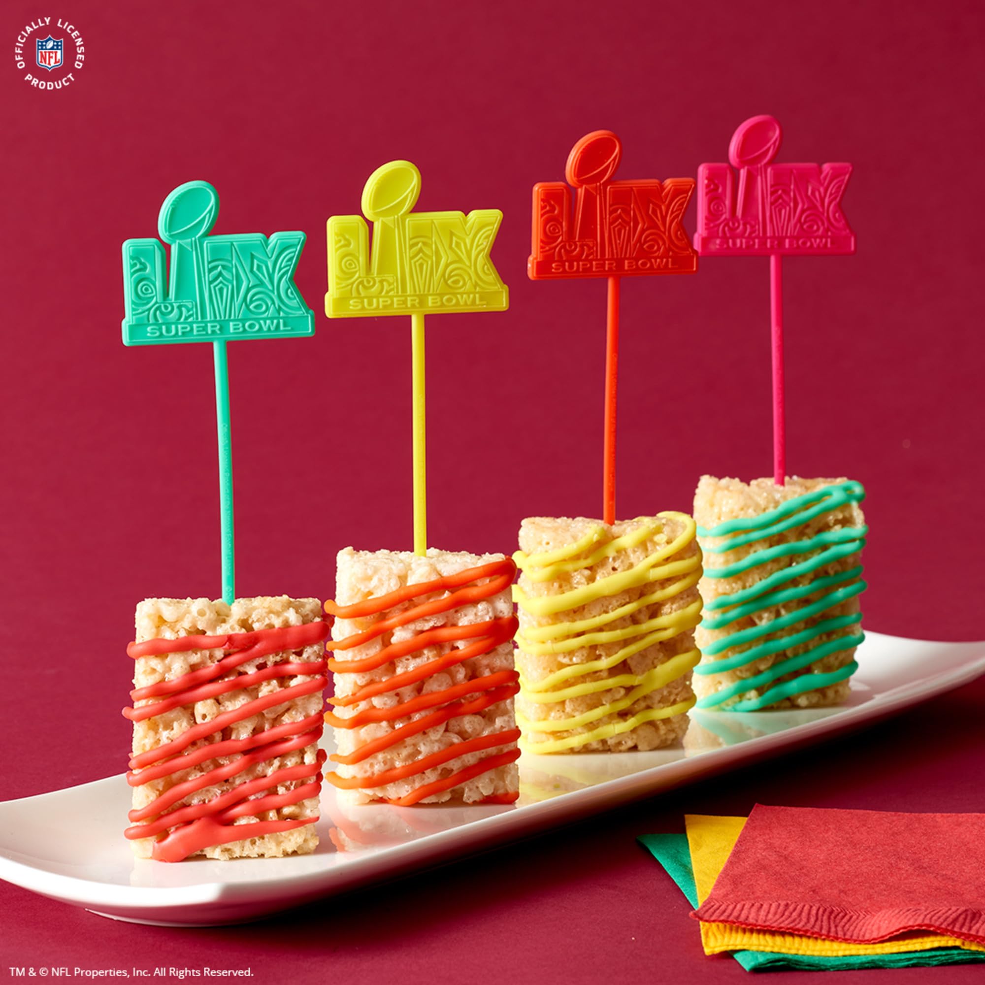 DecoPac NFL Super Bowl LIX Skewers For Cakes, Cupcakes, And More | 24 NFL Football Stir Sticks, Officially Licensed, Ideal For Team Celebrations, Birthday's, And Parties. Pack of 24 - Image 4