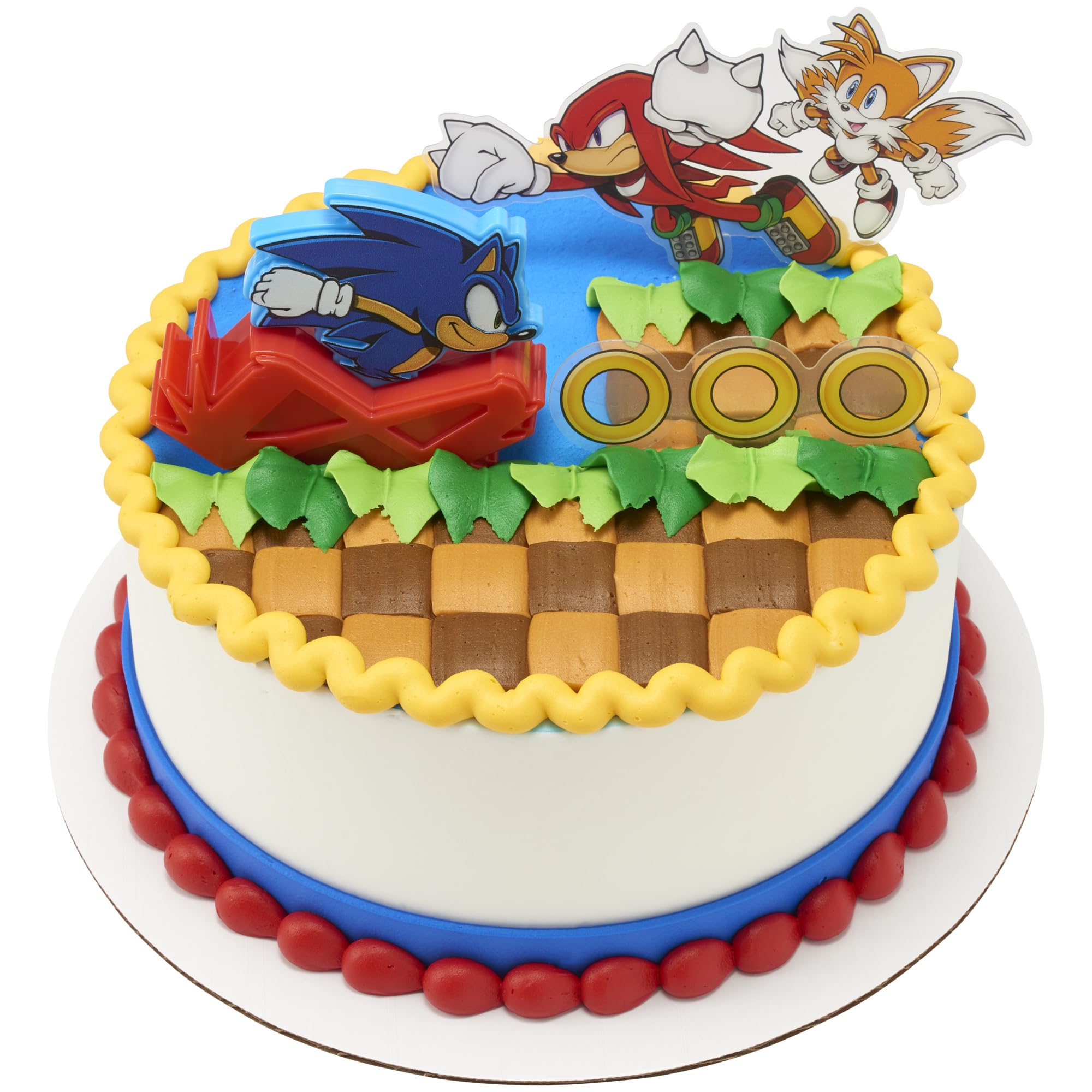 DecoSet Sonic The Hedgehog Cake Topper, 3-Piece Decoration Set With Tails & Knuckles Cake Pic, Rings Cake Pic And Rolling Sonic Action Figurine, For Birthday And Celebrations - Image 11