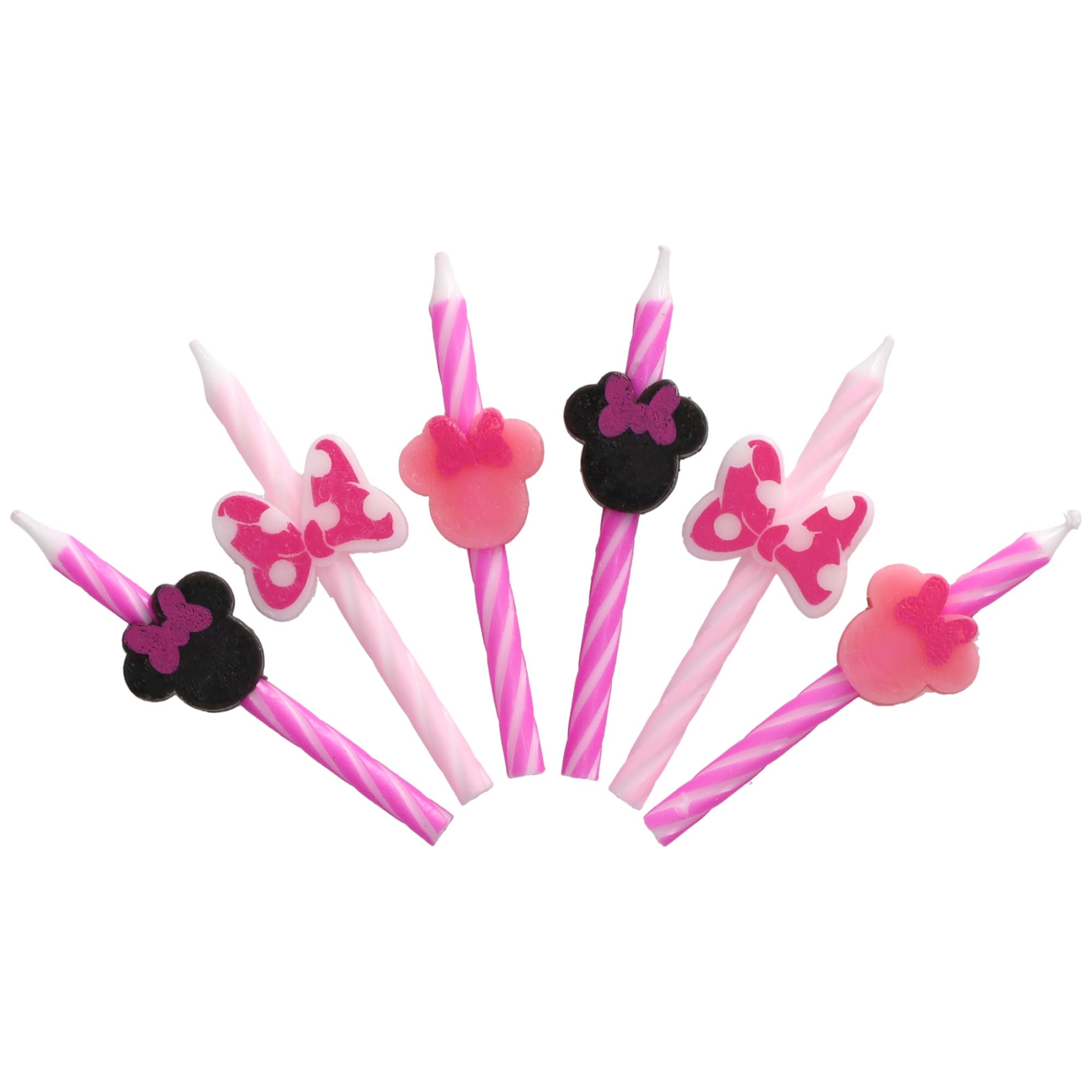 Disney's Minnie Mouse Birthday Cake Candles | 6 Birthday Candles for Cake Decorations, Pink Stripe Candles, Cake Toppers for Minnie Mouse Party - Image 6