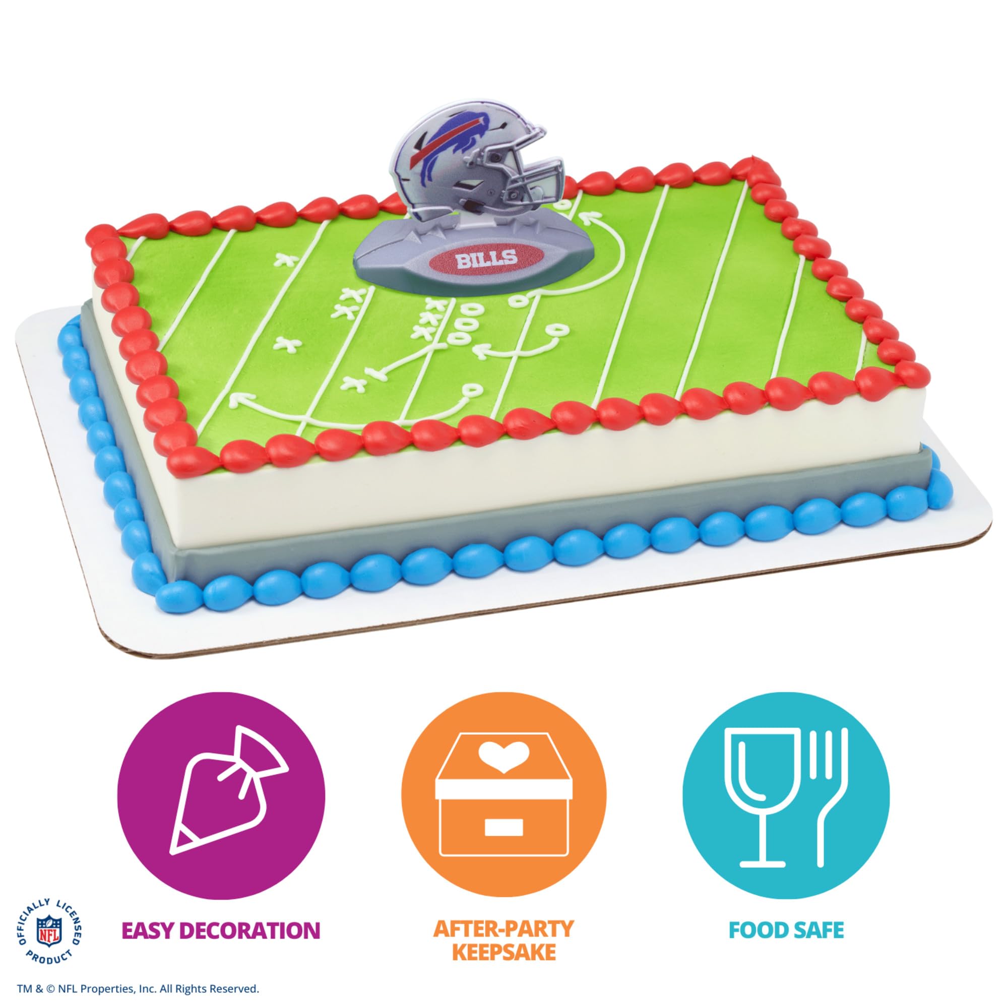 NFL Buffalo Bills Cake Decoration, Football Helmet Cake Topper, Officially Licensed Product Of The NFL, Ready To Use Birthday Cake Decoration - Image 3